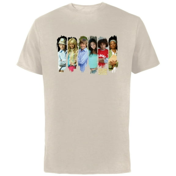 Disney Channel High School Musical Characters - Short Sleeve Cotton T-Shirt for Adults - Customized-Natural