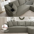 thumbnail image 3 of AENKYO 104'' Modular L-Shape Sectional Sofa with Chaise, Comfy Deep-Seat Cloud-Couch, Corduroy - Gray, 3 of 8