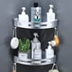 thumbnail image 1 of Estante de baño sin taladro, especiero de esquina, estante de pared de cocina de metal con 4 ganchos, organizador de ducha, instalación de cesta de ducha adhesiva (plateado, 2 capas), 1 of 5
