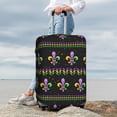 thumbnail image 3 of Lsque Mardi Gras Fleur de Lis Printed Luggage Cover, Travel Luggage Protector,Scratch and Dirt Resistant, Fits 18-32 Inch Luggage - Small, 3 of 9