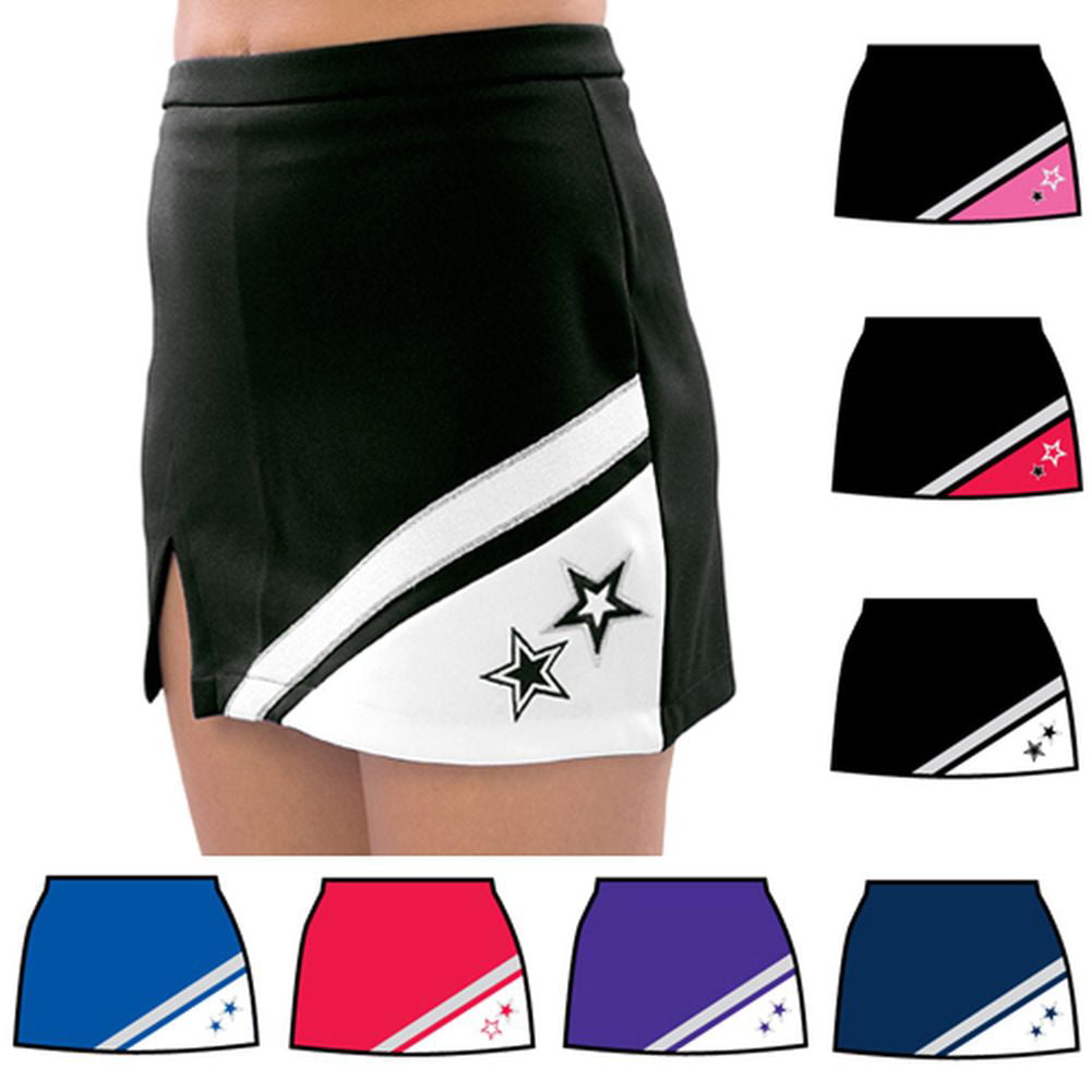 Pizzazz Black White Cheer Uniform Skirt Adult S 