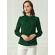 thumbnail image 3 of Allegra K Blusa De Chifón Con Cuello Levantado Y Volantes De Manga Larga Con Cierre De Botones Para Oficina Y Trabajo Para Mujer Verde oscuro M, 3 of 6