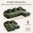 thumbnail image 2 of MELLCOM 104'' Modular Sectional Boneless Couch, L Shaped Corner Sofa with Deep Seat＆Wide Armrest Design, Cloud Couch for Living Room, Bedroom, No Assembly Required (Green), 2 of 5