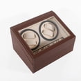 thumbnail image 3 of DENEST 4+6 Automatic Watch Winder Leather Storage Case with Top Clear Glass Window (Brown), 3 of 6