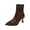Brown, variant on Black Women'S Side Zipper Ankle Boots With Pointed Toe And Slim High Heel, Ideal For Cold Weather Fashion