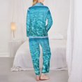 thumbnail image 6 of Goofa Crystal Clear Ocean Waves Printed Women’s 2 Piece Pajama Set Super,Pajamas Women's Long Sleeve Sleepwear Soft Button Down Loungewear Pjs Lounge Set Nightwear-Small, 6 of 9