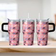 thumbnail image 2 of 20oz elephant Stainless Steel Tumbler with Handle and Straw Insulated Travel Coffee Mug Water Bottle with Lid and Straw Keeps Drinks Cold 24H Hot 12H Gift for Women Men, 2 of 6
