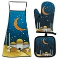thumbnail image 1 of Dvkptbk Apron Eid Al-Fitr Thickened Baking High Temperature Oven Gloves Insulation Pad Apron Insulation Set Kitchen Essentials, 1 of 1