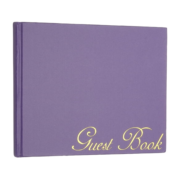 Libro de Invitados Elegante Uxcell, 9"x7" Libro de Invitados de Papel Offset Estiloso con 50 Páginas en Blanco de 120GSM para Recepciones, Cumpleaños, Funerales, Eventos Especiales, Púrpura Oscuro
