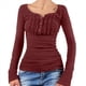 thumbnail image 2 of Blusa de Larga con Estampado de Hadas Grunge para Mujer, Estilo Otoño Y2k, con Cuello Cuadrado y Encaje, Estilo Vintage, Estilo Entallado. Vino Tinto L, 2 of 7