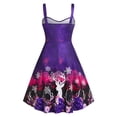 thumbnail image 2 of Rosegal Plus Size Christmas Lace Up Snowflake Elk Print Dress Purple 3X, 2 of 4