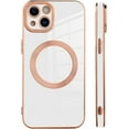 thumbnail image 5 of Compatible with iPhone 13 Case [Support for Magsafe] Magnetic Plating Electroplate Luxury Elegant Case Camera Protector Soft TPU Shockproof Protective Corner Back Cover iPhone 13 Case -White, 5 of 6