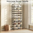 thumbnail image 5 of HOOBRO 12-Tier Shoe Rack, Large Capacity Shoe Storage Organizer for 35-45 Pairs of Shoes, Standing Shoe Shelf with Slanted Shelves, for Entryway, Closet, Hallway, Rustic Brown and Black BF51XJ01, 5 of 11