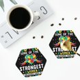 thumbnail image 4 of Honeii I Love With Autism Print Leather Coaster Set of 4, Ideal for Safeguarding Your Furniture from Drinks Spills and Effortless Cleanup-Hexagon, 4 of 6