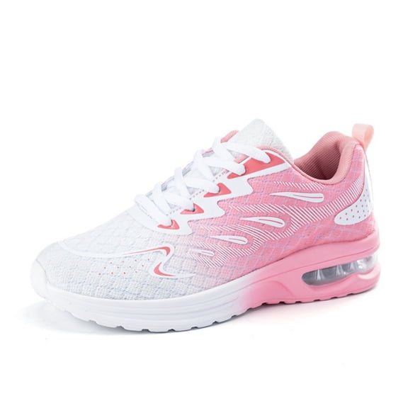 Women's Air Cushion Running Sneakers, Breathable Lace-Up Athletic Walking Shoes
