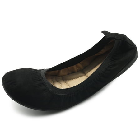 

Ollio Women s Shoes Faux Suede Slip On Comfort Elasticated Ballet Flats BN16