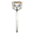thumbnail image 3 of 2.82 ctw 3 Stone Anniversary Ring for Women | Emerald Cut Yellow Moissanite | Hyperallergenic Solid 18K White Gold, 3 of 5