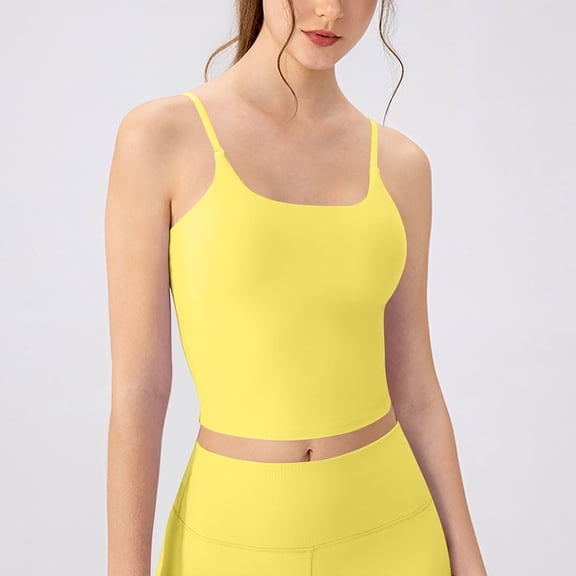 asjyhkr Racerback Tank Tops for Women Adjustable Scoop Neck Basic Double Lined Workout Fitted Shelf Bra Seamless Tanks