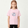 thumbnail image 2 of Cute Dolphin Girls Graphic Tee, Funny Cartoon Sea Animal Ocean 100% Cotton Kids Short Sleeve T-Shirt, 2 of 5