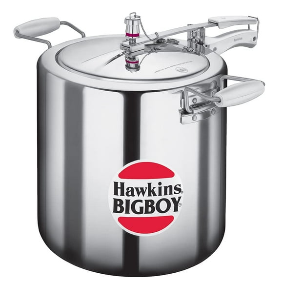 Bigboy Aluminum Inner Lid Pressure Cooker, 22 Liters - Inside Fitting Safety Lid | For 22 To 30 Persons (BB22)