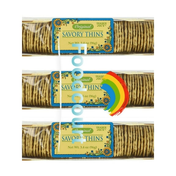 3 Pack Trader Joe's Original Savory Thin Crackers 3.4 oz Each Pack