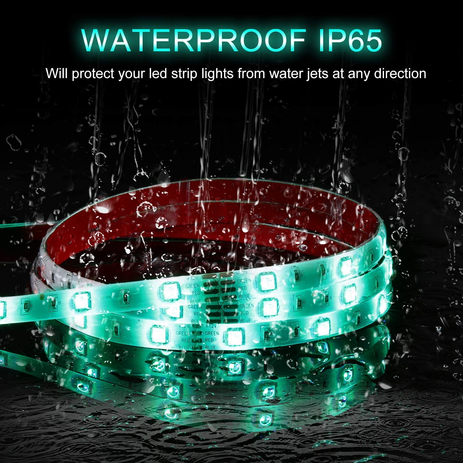 49.2ft RGB LED Light Strips 3528 LED Tape Lights, Color Changing LED Strip Lights for Home Lighting Kitchen Bedroom Decoration with 44 Key IR Remote Controller