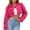 Hot Pink, variant on Women's Short Women's Coat Jacket Casual Autumn And Winter New European And Fashion.