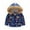LZX#113 Dark Blue, variant on ZXLBBD Kids Coat Winter Baby Jacket Girls Hooded Prints Toddler Zipper Windproof Warm Thicken Casual Versatile Outdoor Daily Wear Size 5 Y-6 Y