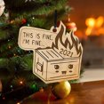 thumbnail image 3 of basurero fuego adorno navideño árbol de Navidad colgantes de madera Wmkox8yii fhajkh4663, 3 of 4