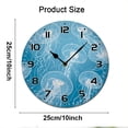 thumbnail image 7 of ZXCXRQFa Desk Clocks Blue Ocean Jellyfish Pattern Wooden Silent Non-Ticking 10 Inch Round Clocks Battery Operated Analog for Living Room Kitchen Bedroom Bathroom Office Home School Decor, 7 of 7
