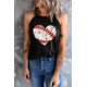 thumbnail image 2 of ABPHQTO Camiseta sin mangas con estampado gráfico en forma de corazón de béisbol negra para mujer, 2 of 5