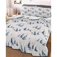 thumbnail image 3 of Quilts Twin Size Bedding Set, Blue Coastal Nautical Lightweight Quilted Comforter, Summer Watercolor Modern Ocean Sea Soft Reversible Bedspread Coverlet with Pillow Covers for All Season, 68" x 86", 3 of 7