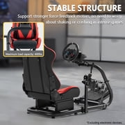 Marada Racing Simulator Cockpit with Game Seat Adjustable Fit for Logitech G25 G27 G29 G920 Racing Wheel Stand