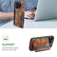 thumbnail image 2 of Dteck for iPhone 15 Pro Max Case Wallet with Card Holder, Floral Flower Pattern Back Flip Folio PU Leather Kickstand Card Slots Case for Women Girls, Double Magnetic Clasp Shockproof Cover,Green, 2 of 4