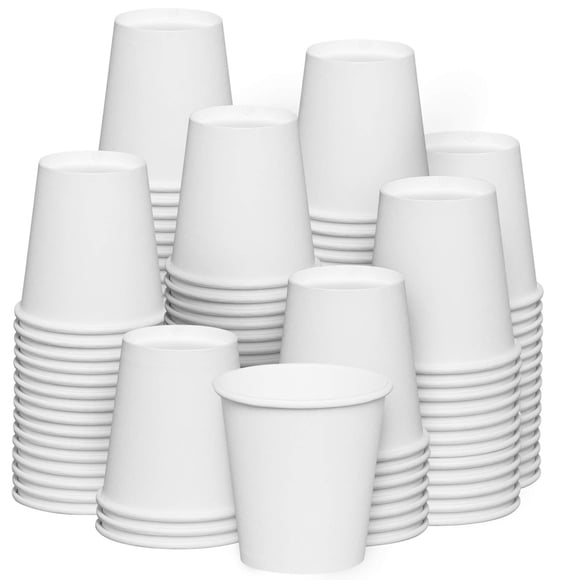 Vasos de papel GUSTO, 90 ml, 600 unidades, blancos, pequeños, desechables