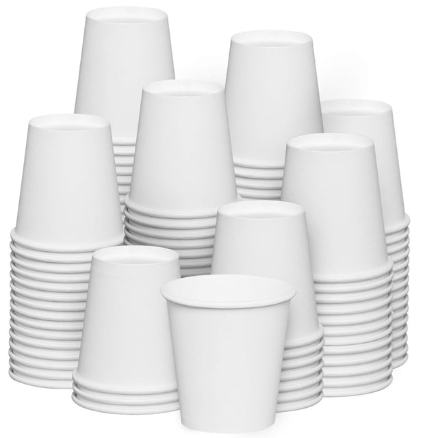 Vasos de papel GUSTO, 90 ml, 600 unidades, blancos, pequeños, desechables