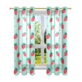 thumbnail image 7 of Yayeee Window Curtains Set of 2 for Living Room Light Filtering 63"x52", Green Strawberry, 7 of 7