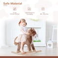 thumbnail image 4 of Dranite Kids Rocking Horse with Soft Plush Body, Wooden Base, Handle Grip, for 3+ Years, 4 of 11