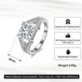 thumbnail image 3 of Atobao 925 Sterling Silver 2.0 Carat CZ Diamond Cut Cubic Zirconia Engagement Rings for Women,18K White Gold Plated Dainty Promise Solitaire Wedding Ring, 3 of 7