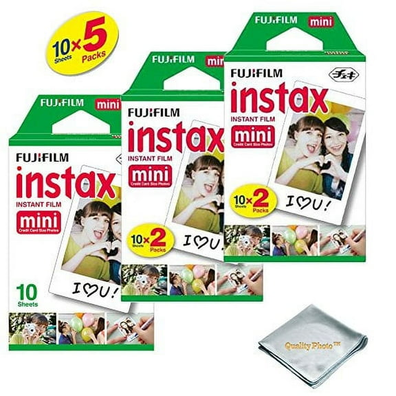 Fujifilm INSTAX Mini 9 Instant Film 5 Pack 50 SHEETS (White) For Fujifilm instax Mini 9 Cameras