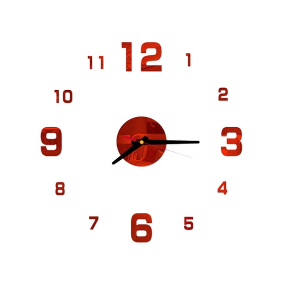 WORGEOUS Modern Red Wall Clock Water-Resistant Stylish Design for Home and Office 40x40x0.1 cm