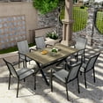 thumbnail image 4 of Mondawe Patio Dining Table 59" Brwon Rectangular Plastic Wood Outdoor Side Table w/ Imitation Wood Grain Pattern, 4 of 7