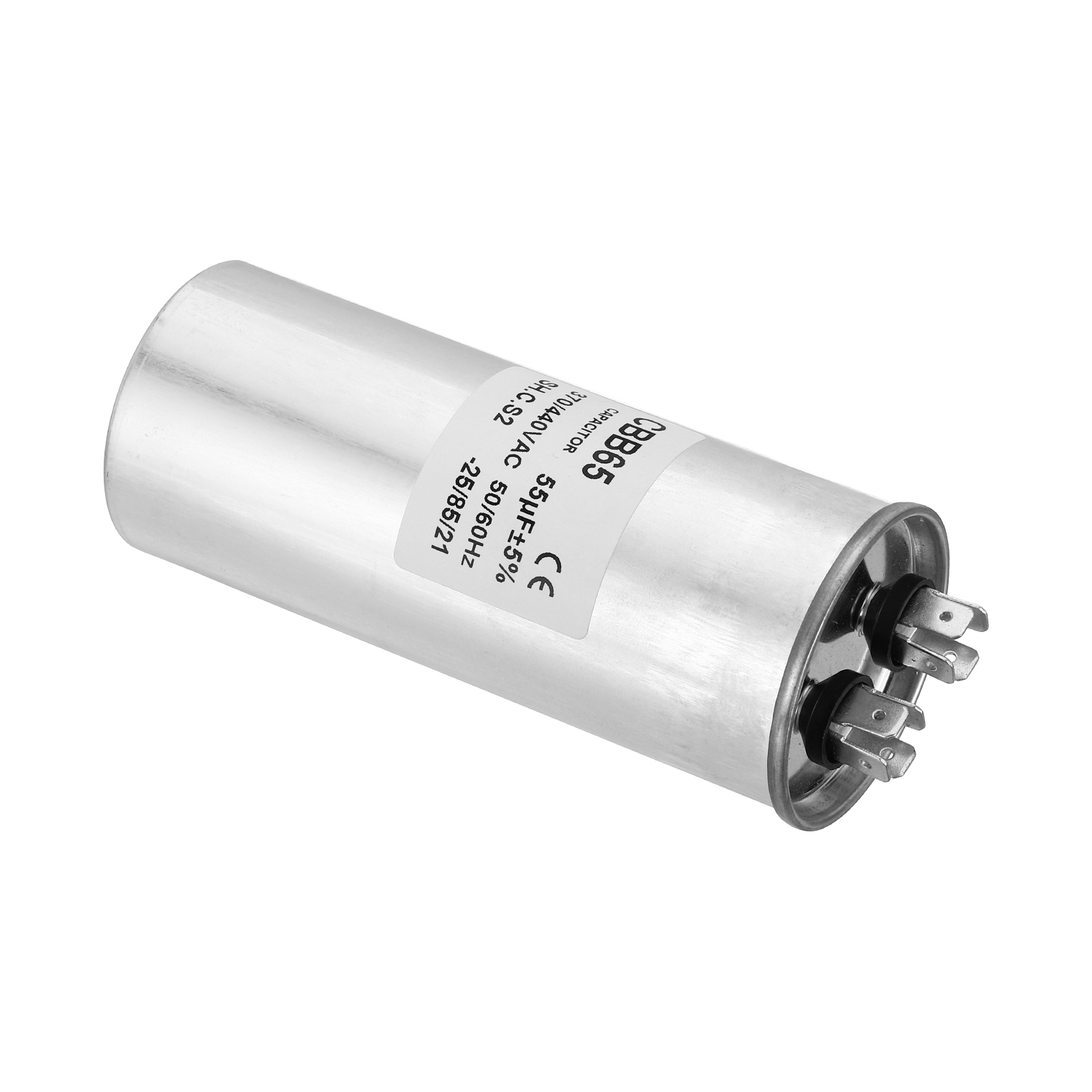 Uxcell CBB65 55uF Run Capacitor,55mfd 1Pcs AC 370/440V Aluminum Case with 2 Terminal