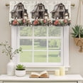 thumbnail image 3 of Easter Bunnies Valances for Windows, Decorative Rod Pocket Window Valance Curtains, Beige Vintage Farmhouse Rabbits Floral Short Curtain Drapes for Kitchen/Living Room, 2 Panels, 60" W x 18" L, 3 of 8