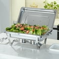 thumbnail image 2 of EVGTTI Chafing Dish Buffet Set, 8Qt 10 Pack Stainless Steel Rectangular Catering Warmer Set with Water Pan for Parties, Events, Wedding, Camping, Dinner, 2 of 8