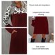 thumbnail image 4 of Vestido de cuello redondo para mujer, manga larga, estampado de leopardo, franjas de color, suelto, cómodo, bolsillo lateral, vestido femenino, rojo vino L, 4 of 5