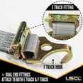 thumbnail image 4 of US Cargo Control E Track Ratchet Strap With F Track Hooks and Spring E-Fittings - 2 Inch X 16 Foot Gray E Track Strap - Easily Secure Cargo In An Interior Van Trailer, 4 of 5
