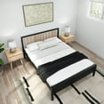 thumbnail image 6 of Plank+Beam Solid Wood Scandinavian Queen Bed Frame with Headboard, Platform Bed for Adults, Black/Blonde, 6 of 8