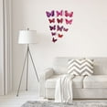thumbnail image 6 of 12pcs 3D Butterfly Wall Stickers Butterfly Removable Fresco Sticker Art Decals for Home Room Decoration Purple, 6 of 7