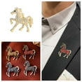 thumbnail image 2 of Fashion Rhinestone Horse Brooch for Women Men Zodiac Animal Brooches Lapel Pins Party New Year Jewelry Clothes Accessories, 2 of 9